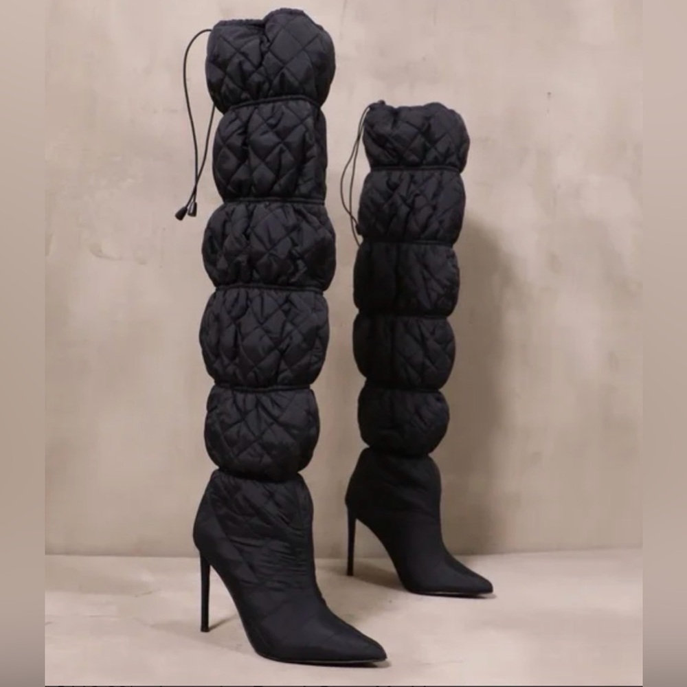 Steve Madden Black thigh high over the knee heel boots